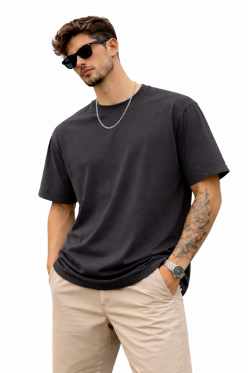 Premium 100% cotton round neck t-shirt by Slackroid Marketplace, made with 220 GSM fabric for a perfect balance of comfort, durability, and everyday style.