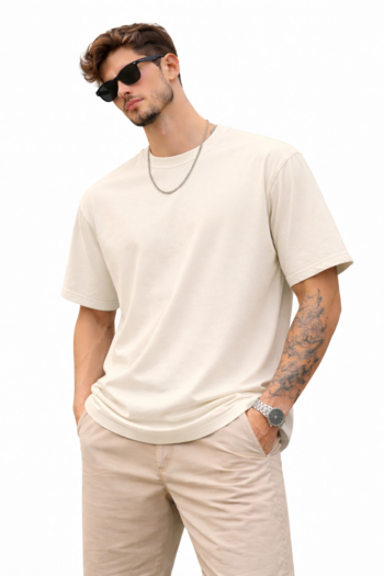 Premium 100% cotton round neck t-shirt by Slackroid Marketplace, made with 220 GSM fabric for a perfect balance of comfort, durability, and everyday style.