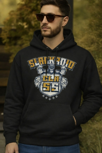 Premium Black Printed Hoodie for Men – Stylish Winter Wear Slackroid